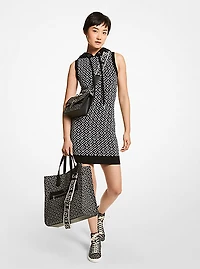 Robe à capuchon en jacquard logo