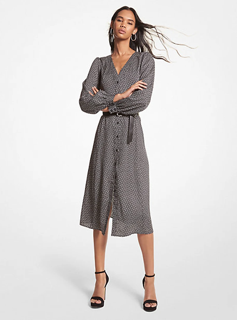 Logo Jacquard Shirtdress