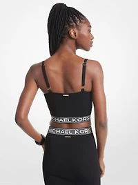 Logo Tape Stretch Knit Tank Top