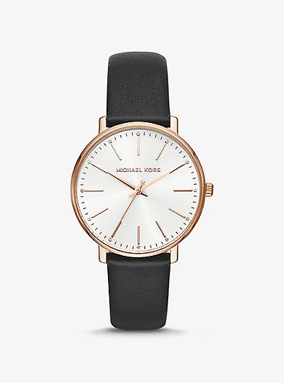Montre Pyper de ton or rose à bracelet en cuir
