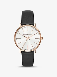 Montre Pyper de ton or rose à bracelet en cuir