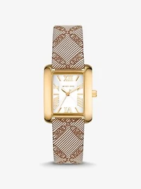 Montre Emery miniature dorée à bracelet en jacquard à logo empire