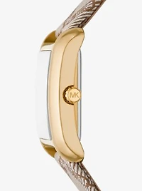 Montre Emery miniature dorée à bracelet en jacquard à logo empire