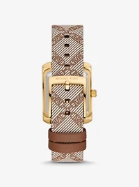 Montre Emery miniature dorée à bracelet en jacquard à logo empire