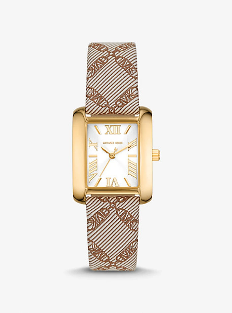 Montre Emery miniature dorée à bracelet en jacquard à logo empire