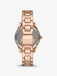 Montre Liliane miniature de ton or rose à pavé et à cœurs