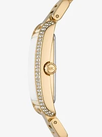 Montre Emery surdimensionnée dorée à pavé