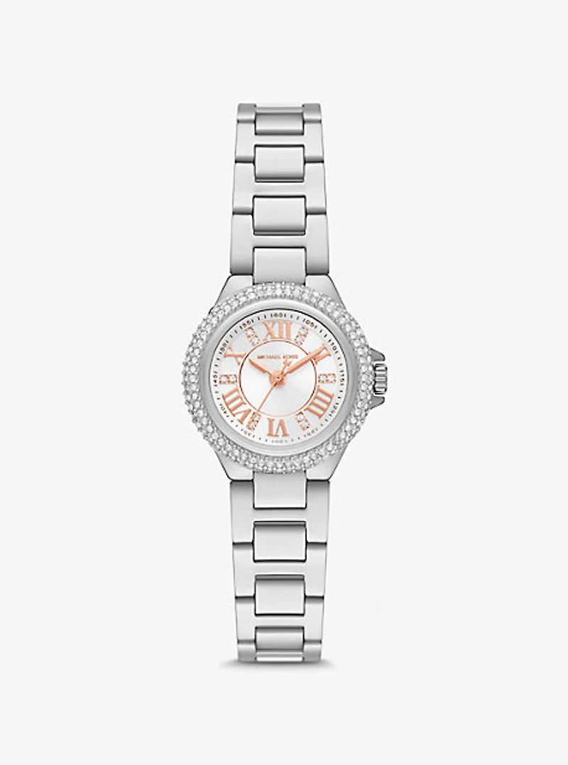 Montre Camille miniature argentée à pavé