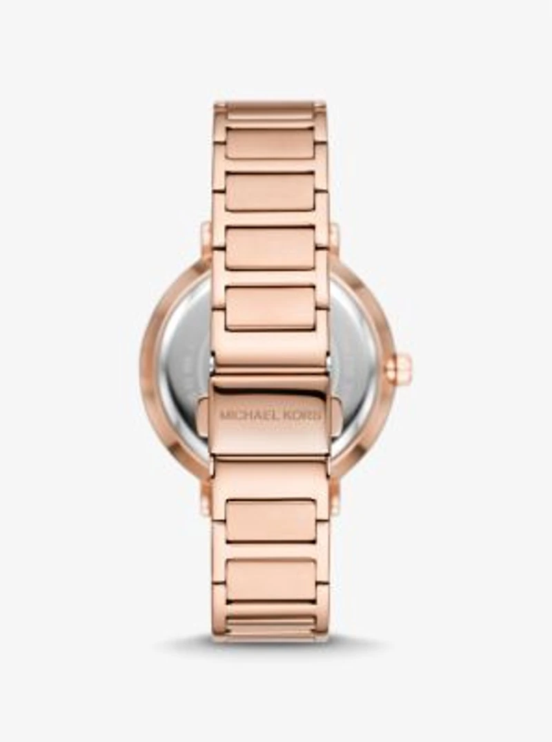 Addyson Rose Gold-Tone Stainless Logo Watch