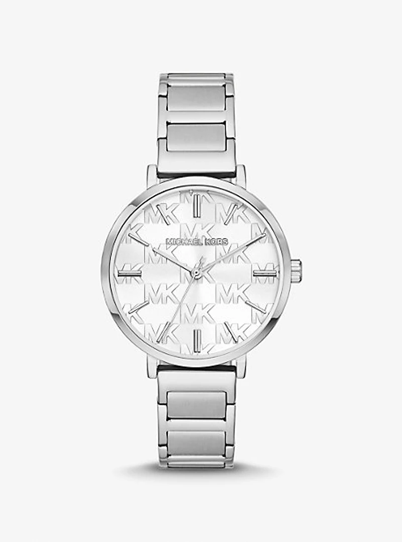 Addyson Silver-Tone Logo Watch