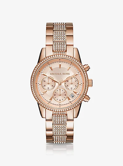 Ritz Pavé Rose Gold-Tone Watch
