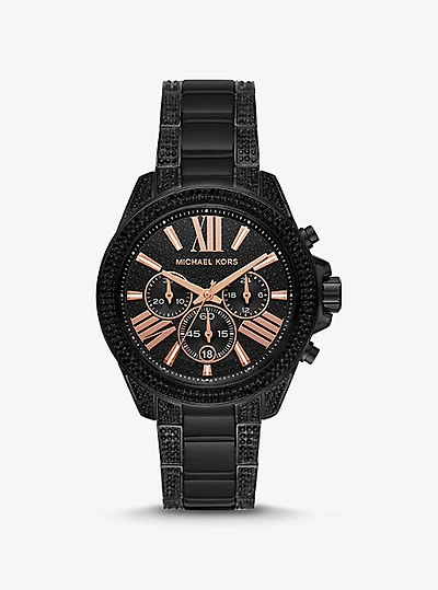 Wren Pavé Black-Tone Watch