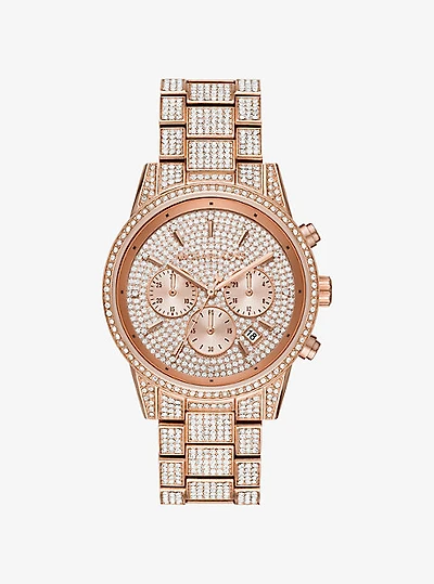 Ritz Pavé Rose Gold-Tone Watch