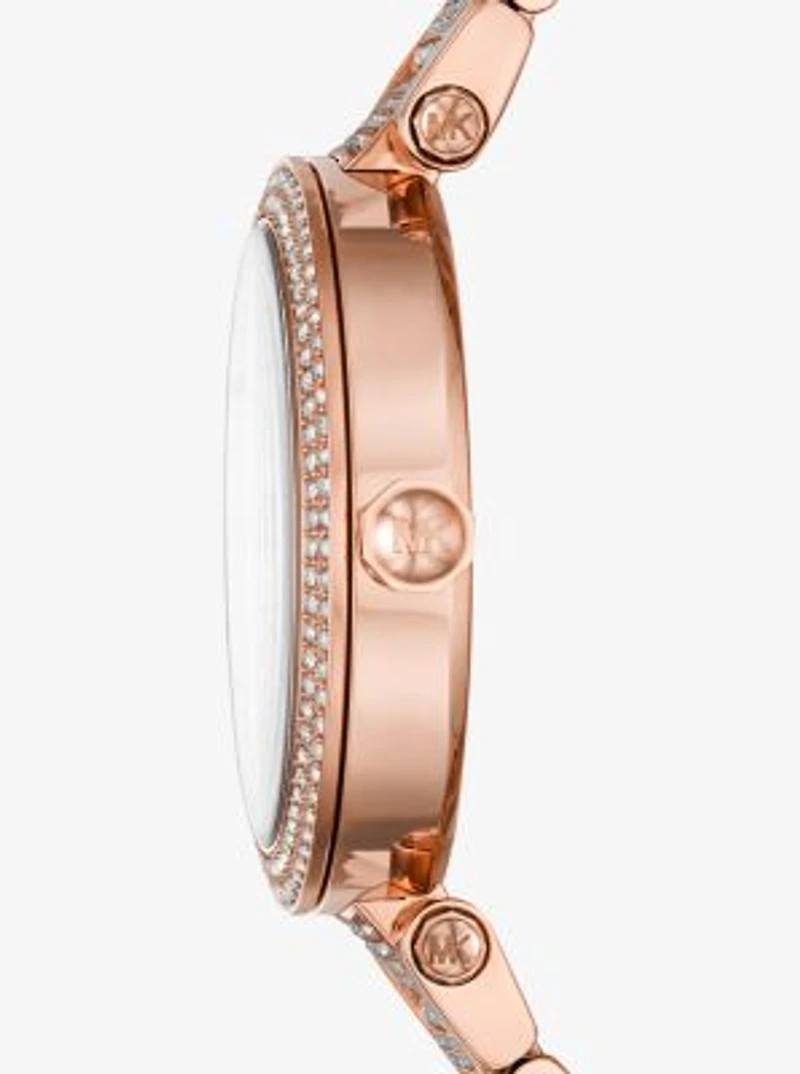 Oversized Parker Pavé Rose Gold-Tone Watch