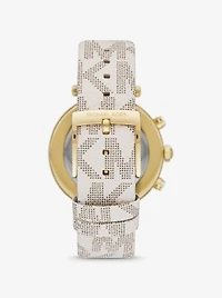 Montre Parker surdimensionnée dorée à logo et à pavé