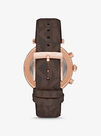 Montre Parker surdimensionnée de ton or rose à pavé et à logo