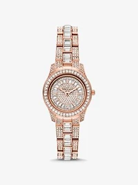 Montre Runway à édition limitée de ton or rose de taille coquette à pavé