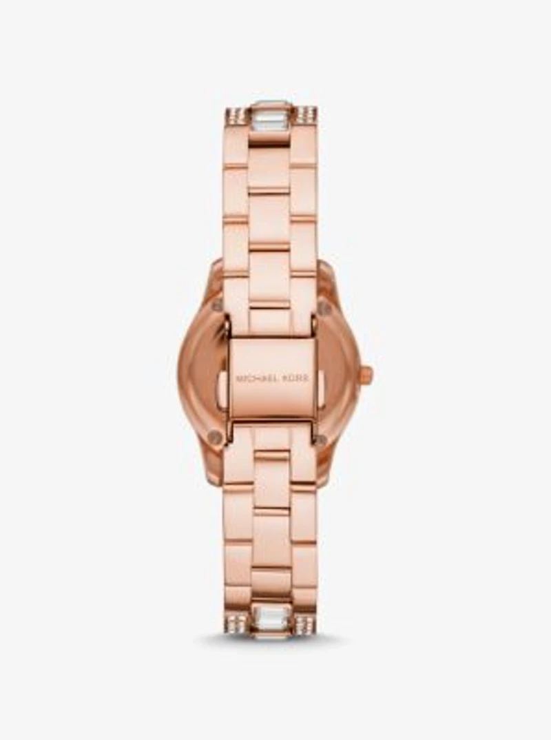 Montre Runway à édition limitée de ton or rose de taille coquette à pavé