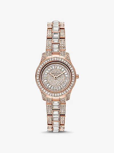 Montre Runway à édition limitée de ton or rose de taille coquette à pavé