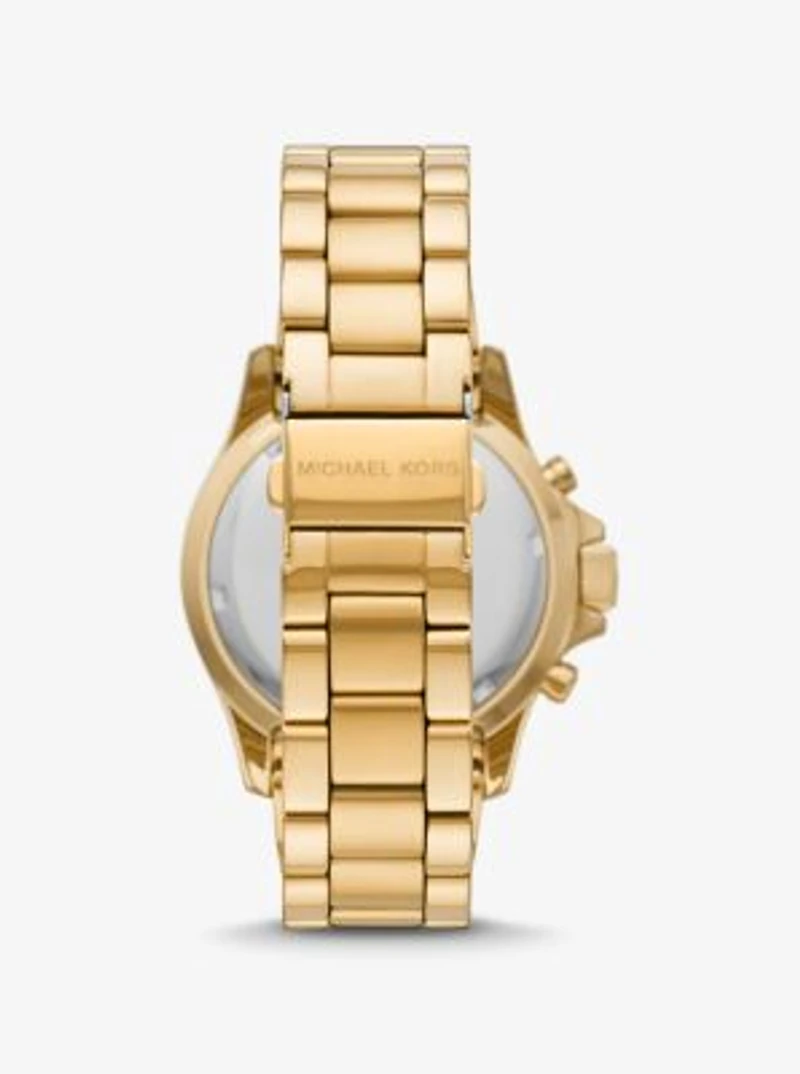 Montre Everest surdimensionnée dorée à pavé