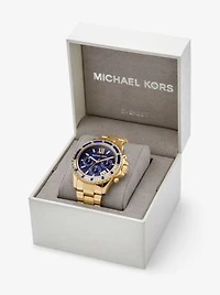 Montre Everest surdimensionnée dorée à pavé
