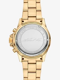 Montre Everest surdimensionnée dorée à pavé