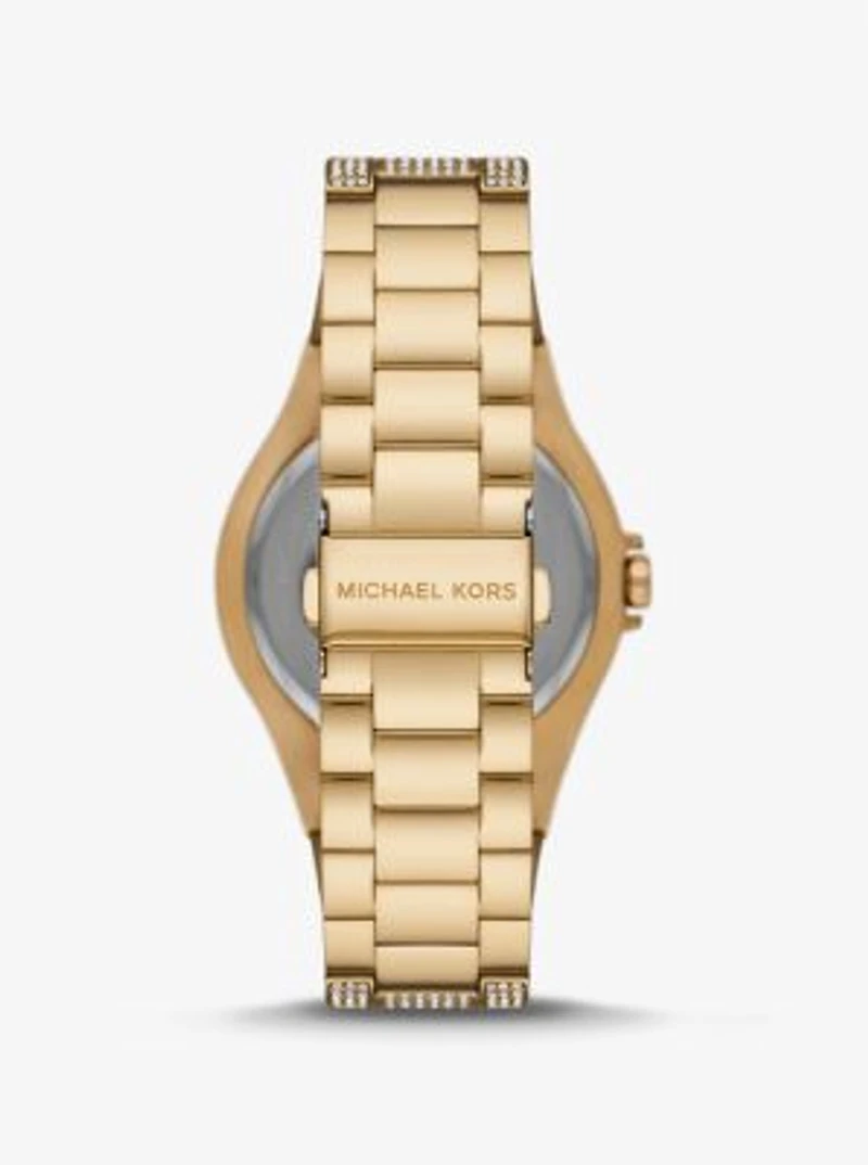 Montre Lennox surdimensionnée dorée à pavé