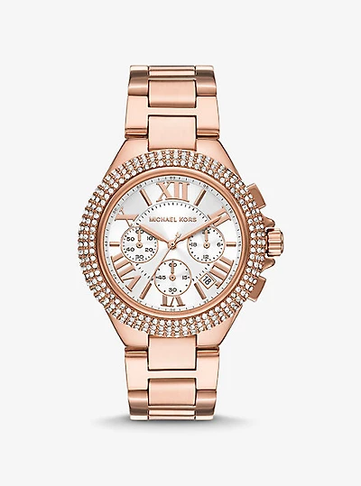 Oversized Camille Pavé Rose Gold-Tone Watch