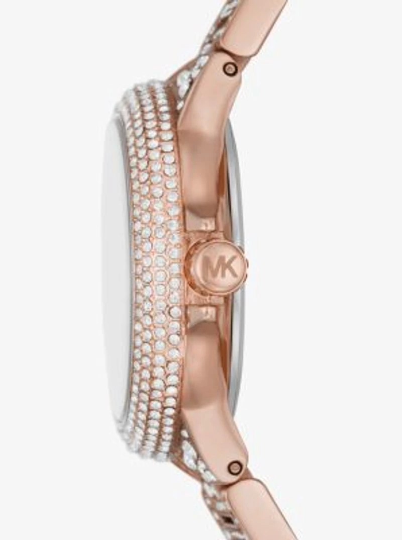 Montre Camille miniature de ton or rose à pavé
