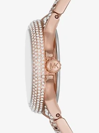 Montre Camille miniature de ton or rose à pavé