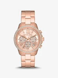 Oversized Bryn Pavé Rose Gold-Tone Watch