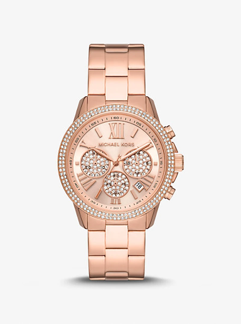 Oversized Bryn Pavé Rose Gold-Tone Watch