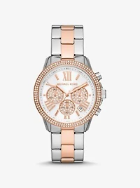 Oversized Bryn Pavé Two-Tone Watch