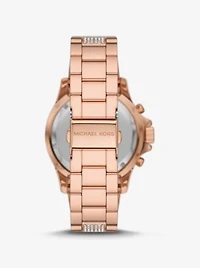 Montre Everest surdimensionnée de ton or rose à pavé