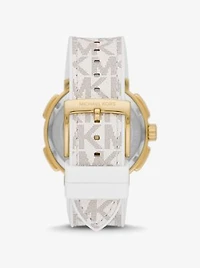 Montre Sydney surdimensionnée dorée à pavé et à logo