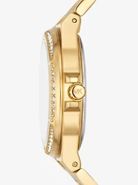 Lennox Pavé Logo Gold-Tone Logo Watch