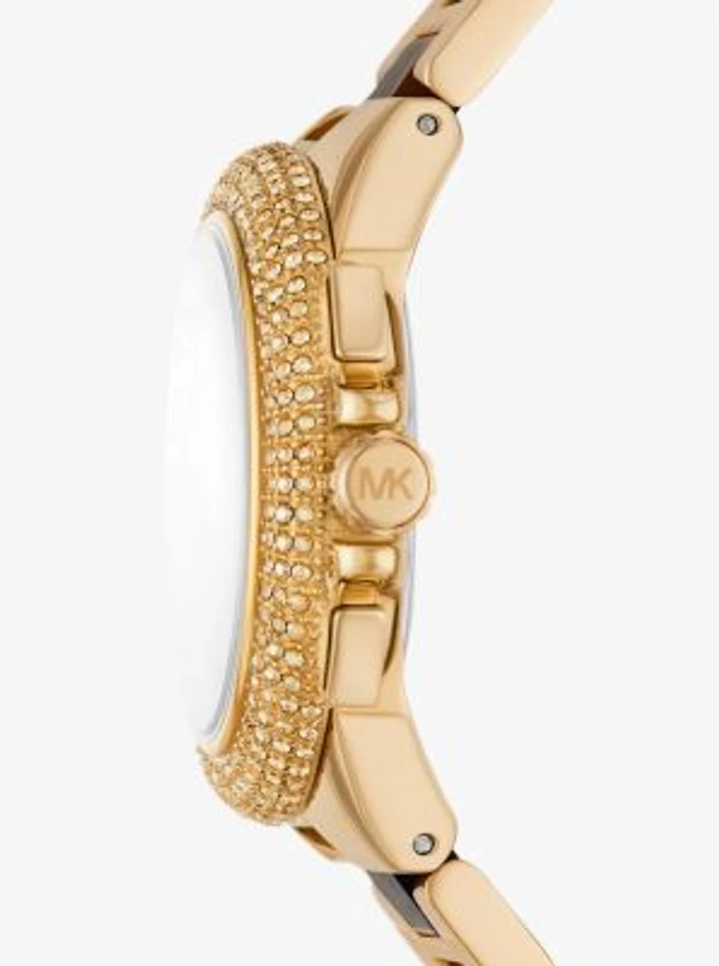 Oversized Camille Pavé Gold-Tone and Tortoiseshell Acetate Watch
