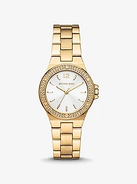 Mini Lennox Pavé Gold-Tone Watch
