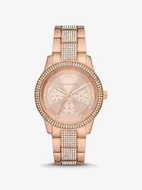 Oversized Tibby Pavé Rose Gold-Tone Watch