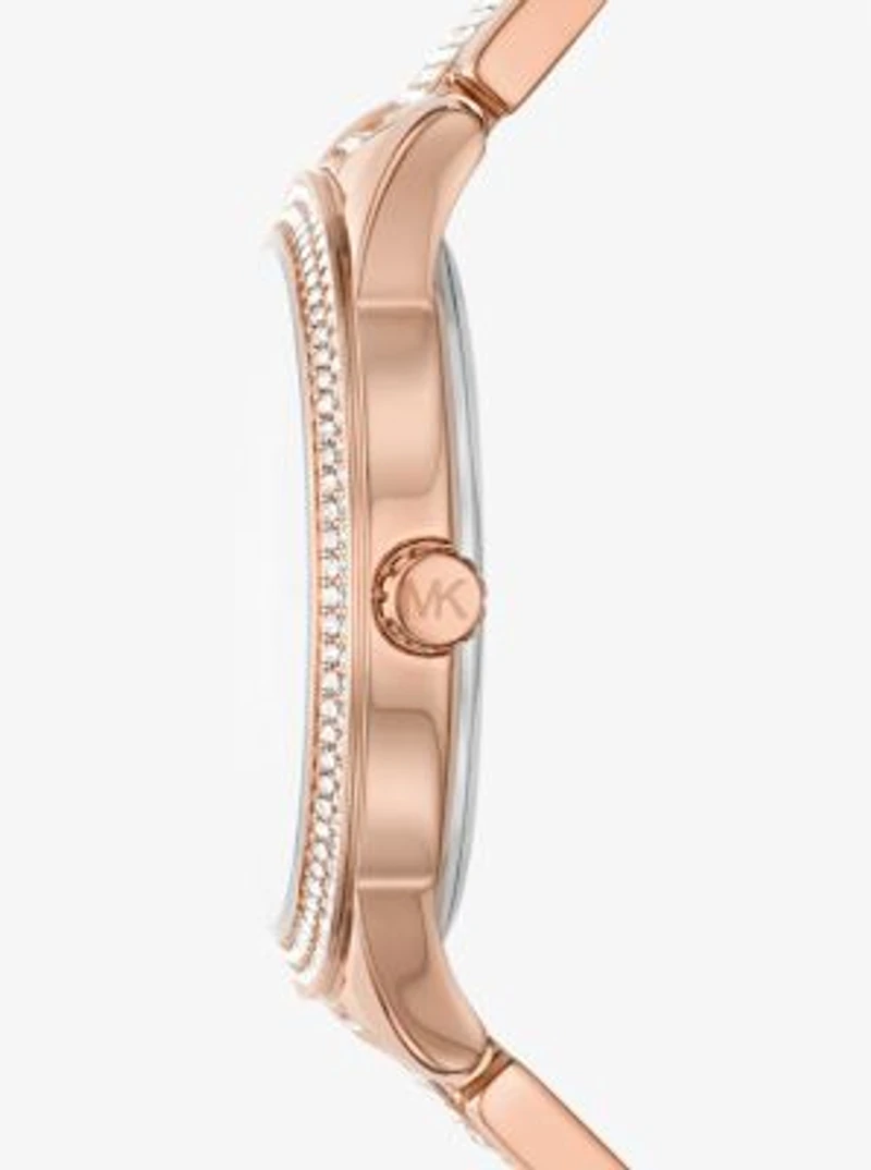 Oversized Tibby Pavé Rose Gold-Tone Watch