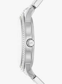 Montre Tibby surdimensionnée argentée à pavé