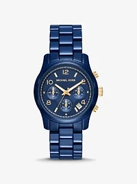 Slim Runway Navy-Tone Watch