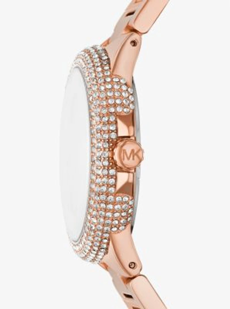 Montre Camille surdimensionnée de ton or rose à pavé à effet ombré