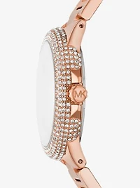 Montre Camille surdimensionnée de ton or rose à pavé à effet ombré