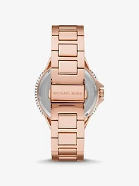 Montre Camille surdimensionnée de ton or rose à pavé à effet ombré