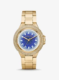 Montre Camille surdimensionnée dorée à pavé à effet ombré