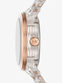 Runway Pavé Rose Gold-Tone and Acetate Watch