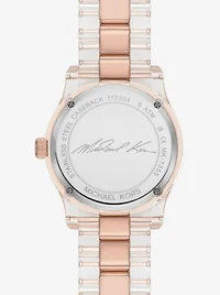Runway Pavé Rose Gold-Tone and Acetate Watch