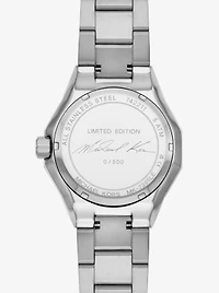 Montre Raquel surdimensionnée argentée à pavé arc-en-ciel de la Fierté en édition limitée