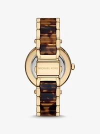 Parker Pavé Gold-Tone and Tortoiseshell Acetate Watch